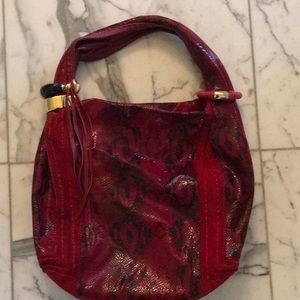 Red Leather  Hobo Shoulder Bag
